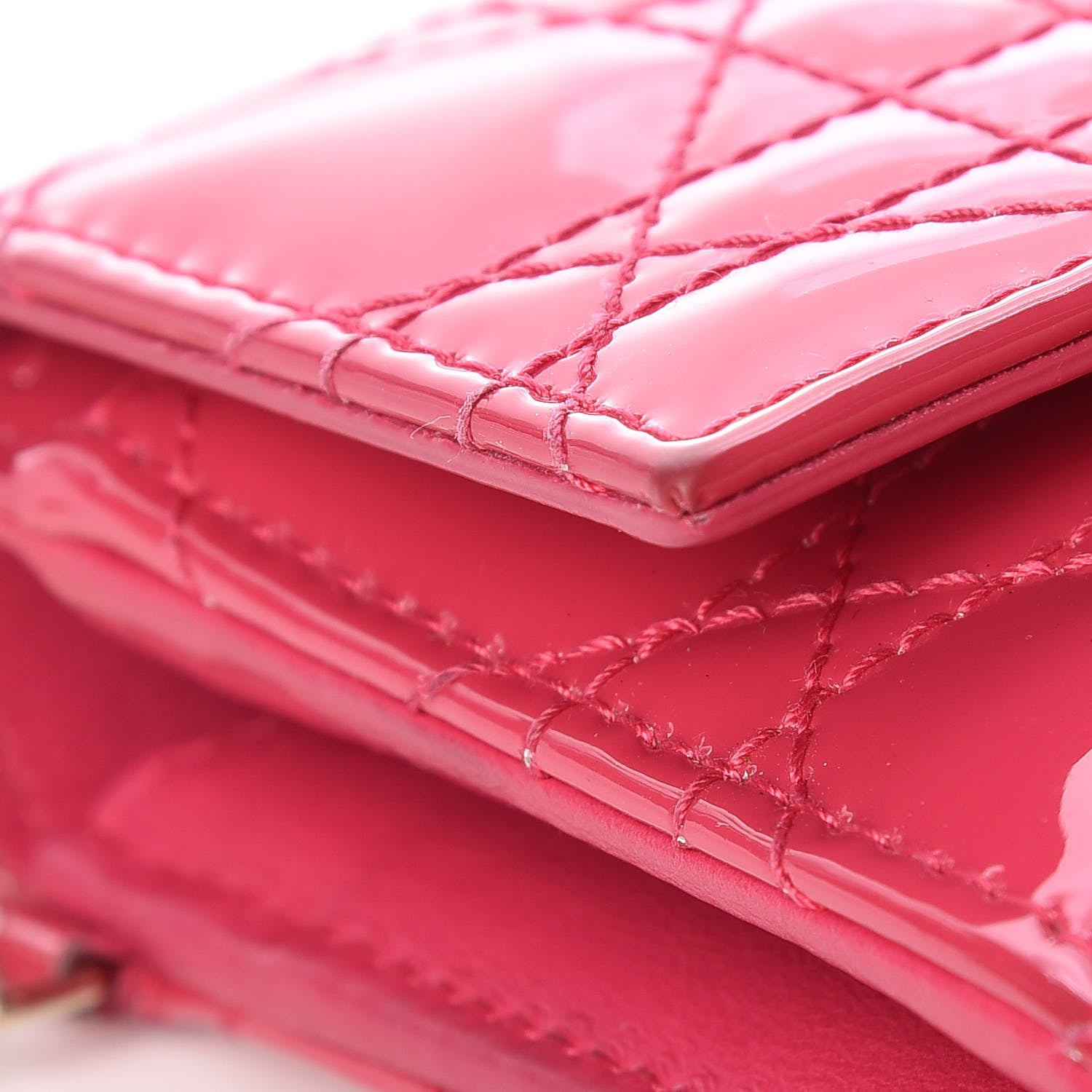 Christian Dior Patent Cannage Rendezvous Wallet Pink 12 of 13