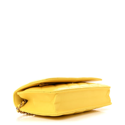 Chanel Lambskin Quilted Wallet on Chain WOC Yellow 4 of 12