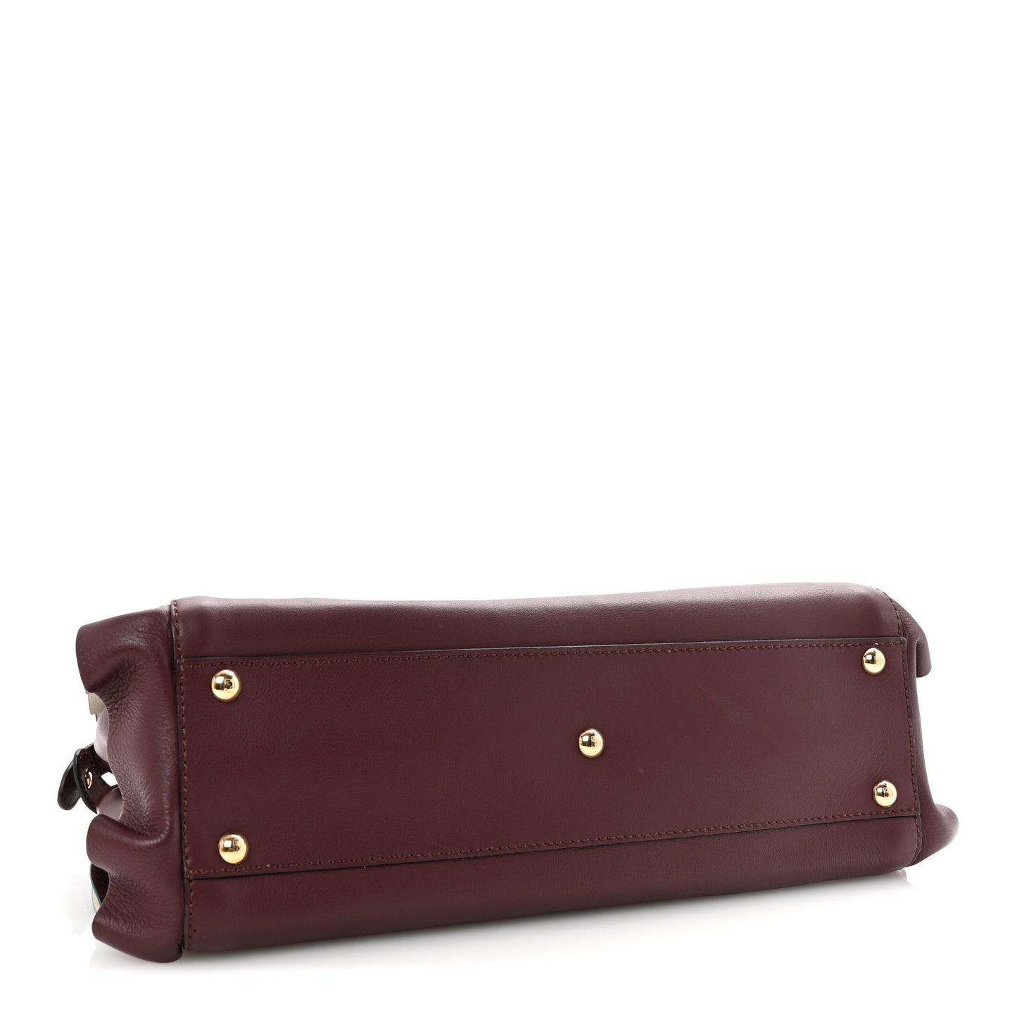 Vitello Seta Waves Bi-Color Medium Peekaboo Iconic Satchel Bordeaux Latte