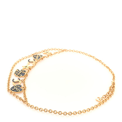 Chanel Enamel Coco Heart CC Star Chain Belt 80 Gold Black 2 of 3