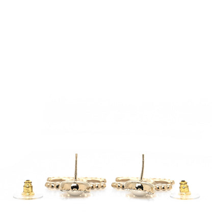 Chanel Crystal Pearl Bow-tiful CC Drop Earrings Gold 3 of 5