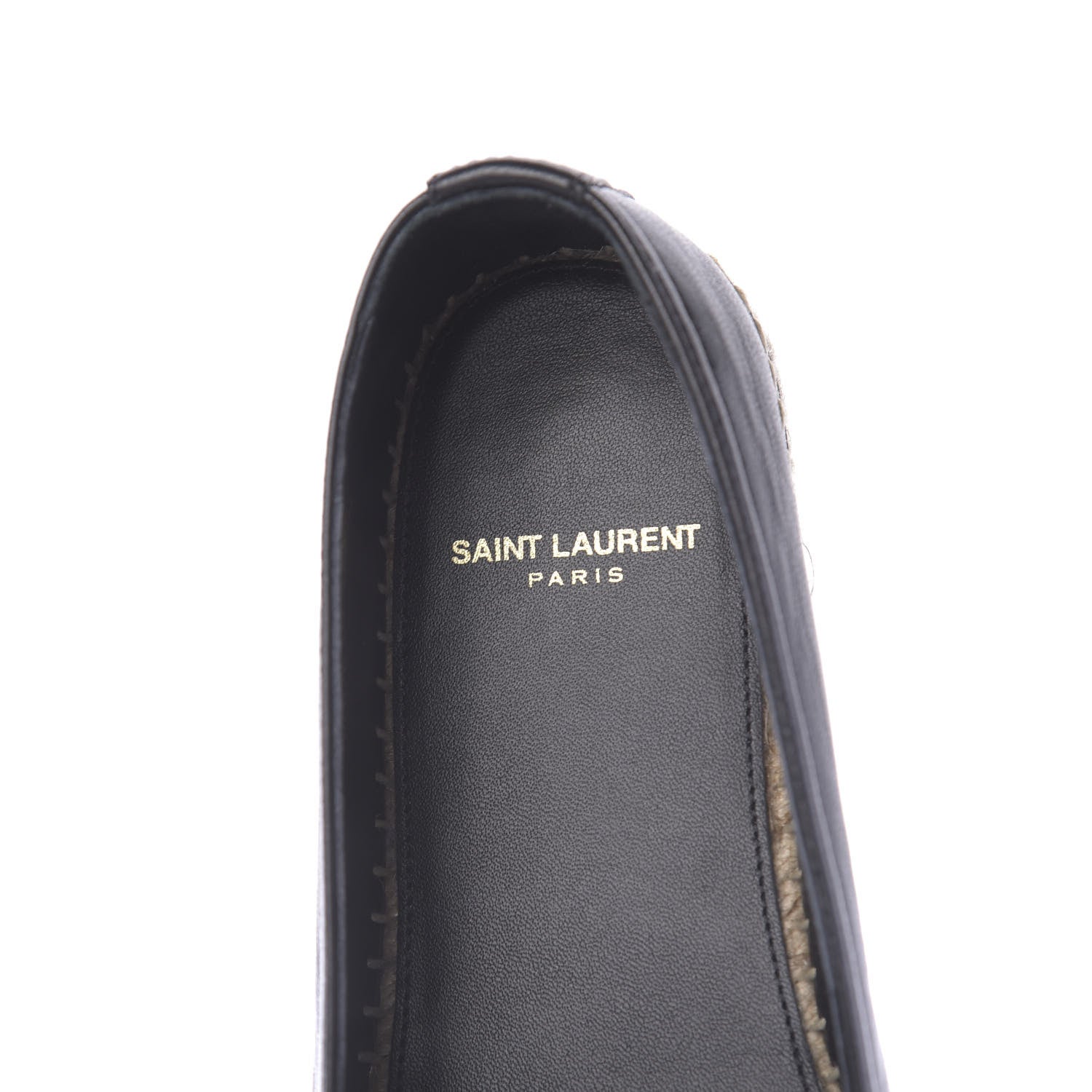 Saint Laurent Lambskin Monogram Espadrilles 36.5 Black 8 of 11