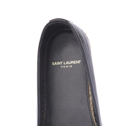 Saint Laurent Lambskin Monogram Espadrilles 36.5 Black 8 of 11