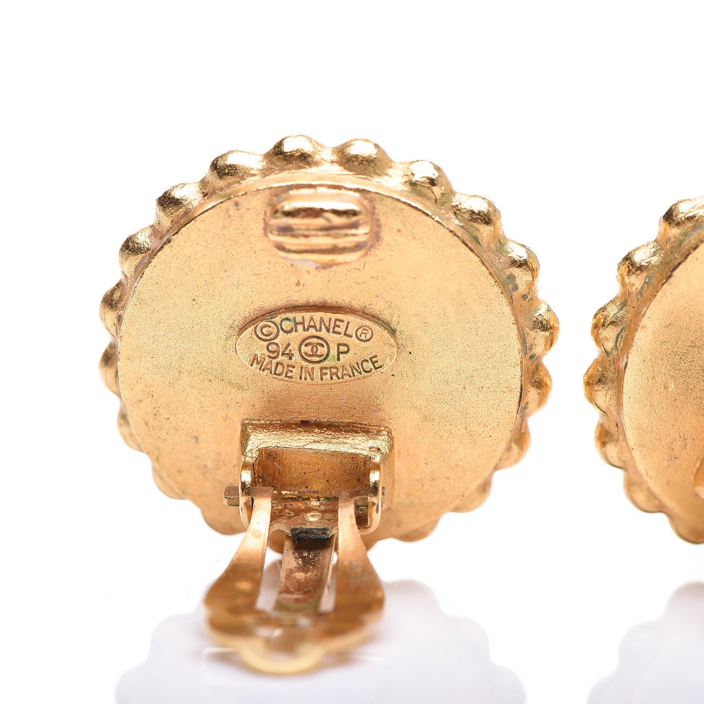 CC Clip On Earrings Black Gold