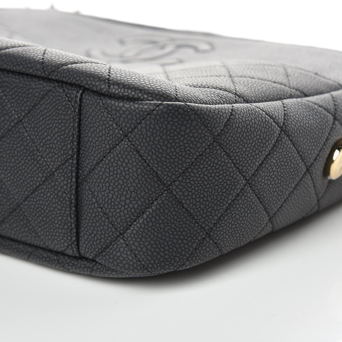 Caviar Quilted Large Coco Tassel Camera Case Black