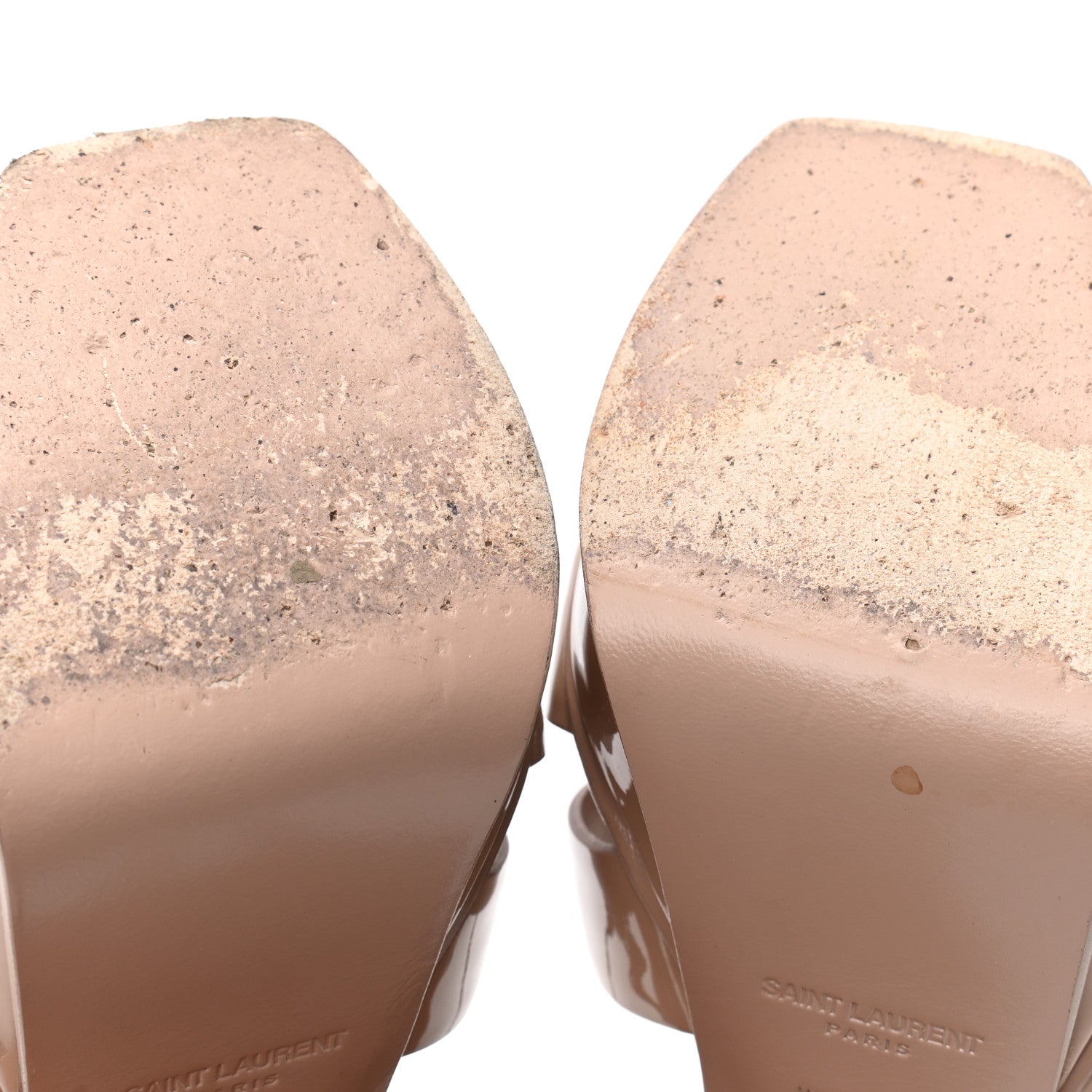 Saint Laurent Patent Tribute 105 Platform Sandals 37 Nude Powder 25 of 25