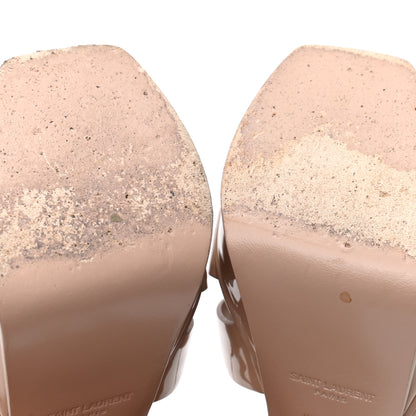 Saint Laurent Patent Tribute 105 Platform Sandals 37 Nude Powder 25 of 25