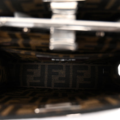 Fendi X FRGMT X POKEMON Fabric Jacquard FF 1974 Pokemon Inlay Peekaboo I See U Petite Satchel Tobacco Moro Blue 5 of 11