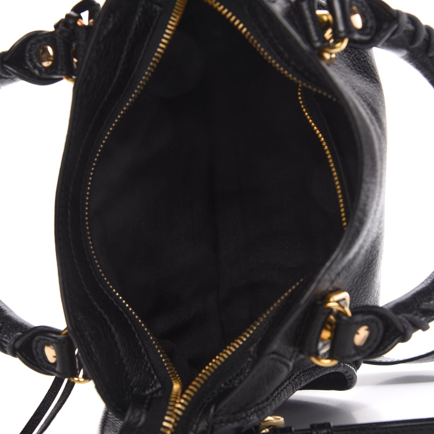 Balenciaga Chevre Gold Metallic Edge Hardware Mini City Black 5 of 9