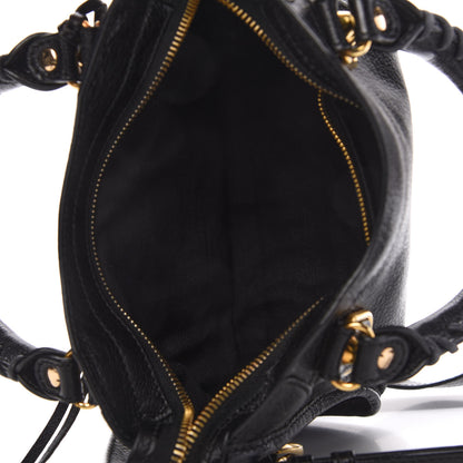 Balenciaga Chevre Gold Metallic Edge Hardware Mini City Black 5 of 9