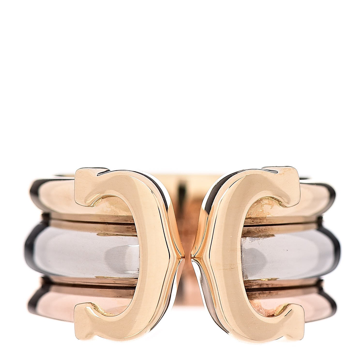 Cartier 18K Pink Yellow White Gold C De Ring 48 4.5 1 of 4