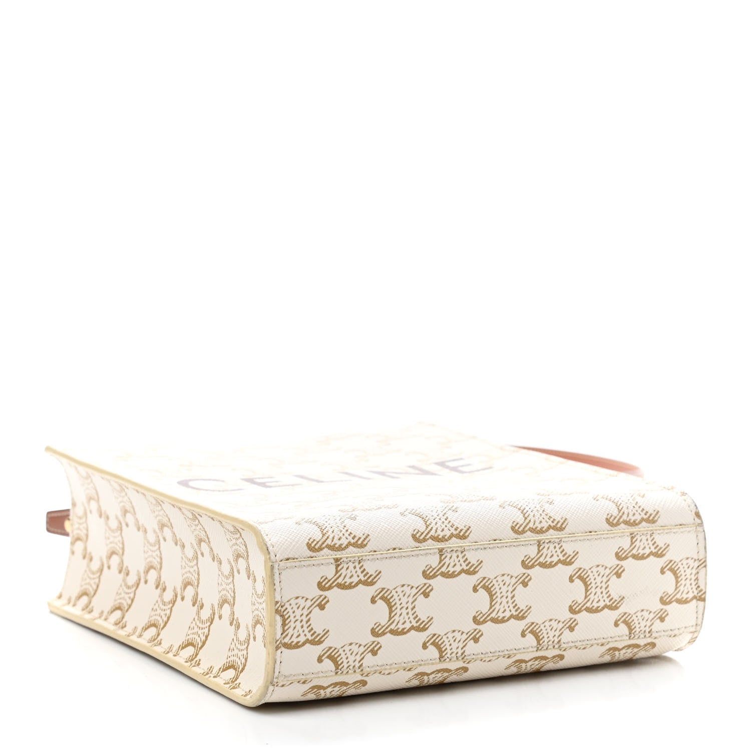 Celine Triomphe Canvas Calfskin Mini Vertical Cabas White 4 of 8