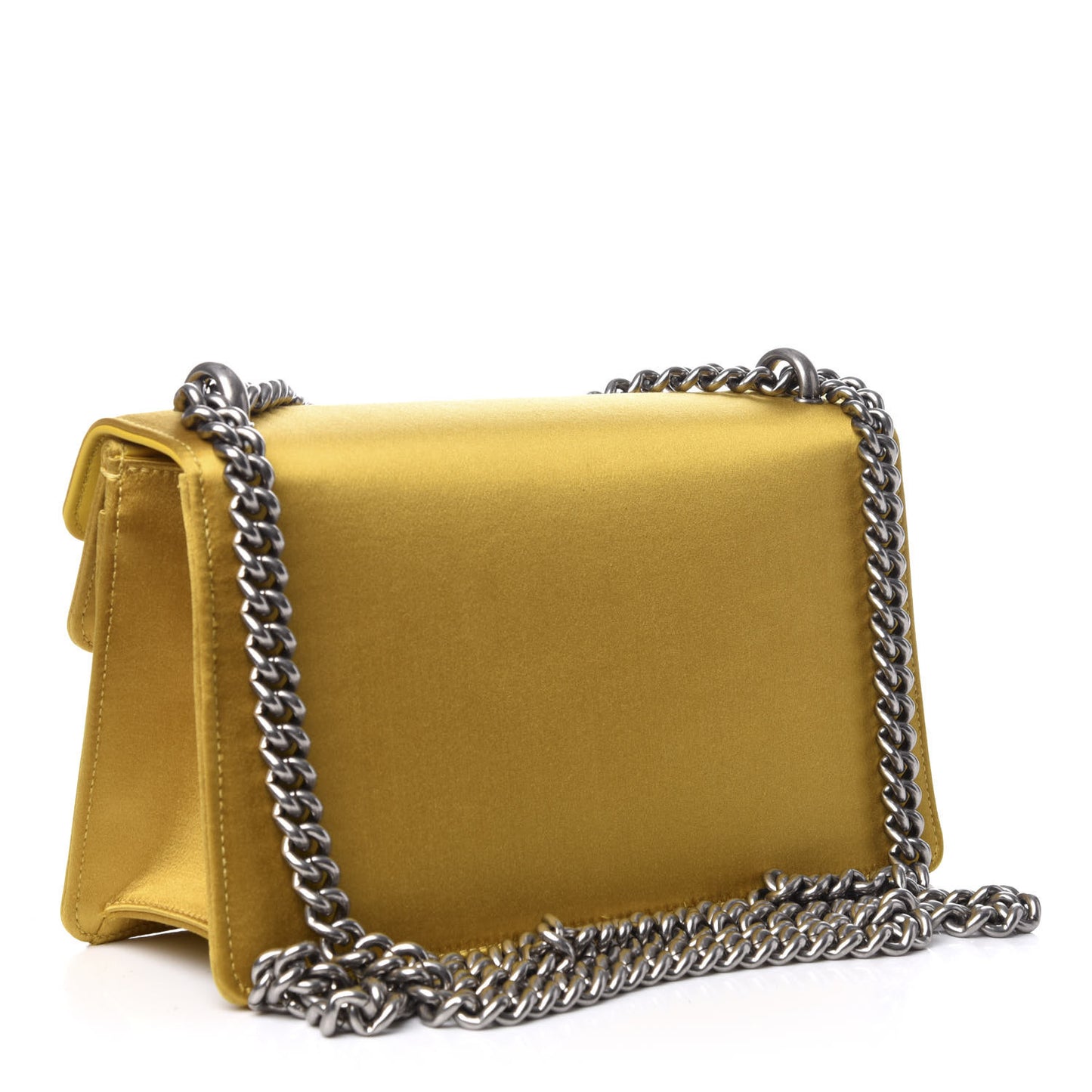 Satin Silk Crystal Small Dionysus Shoulder Bag Gold Black Diamond