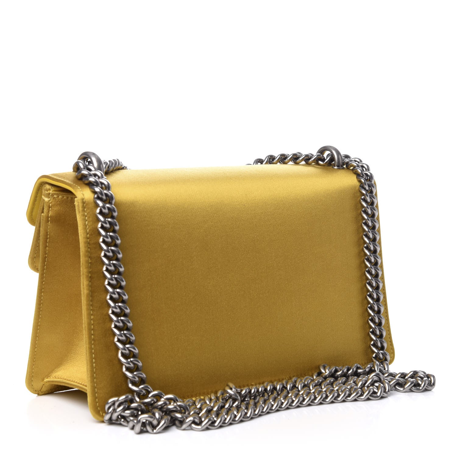Gucci Satin Silk Crystal Small Dionysus Shoulder Bag Gold Black Diamond 4 of 10