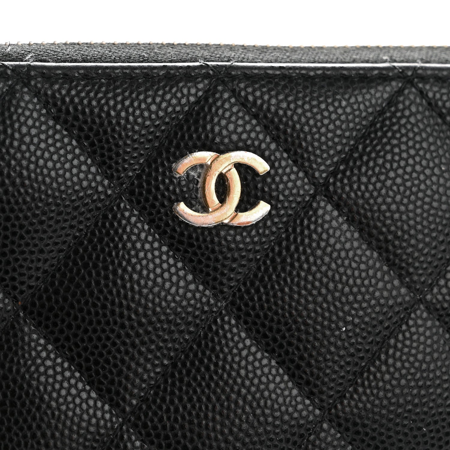 Chanel Caviar Quilted Medium Zip Around Wallet Black 10 of 12