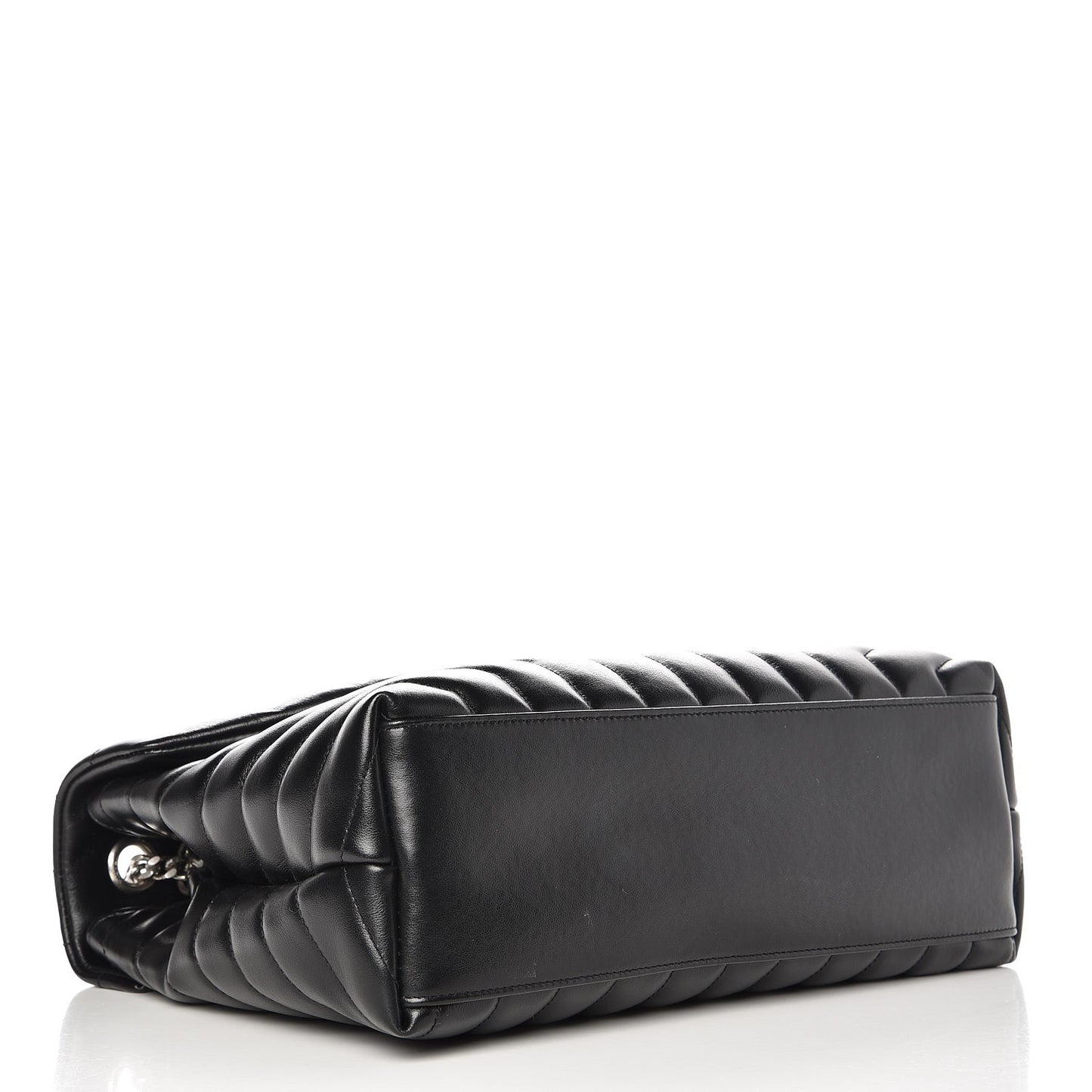 Calfskin Y Quilted Monogram Medium Loulou Chain Satchel Black