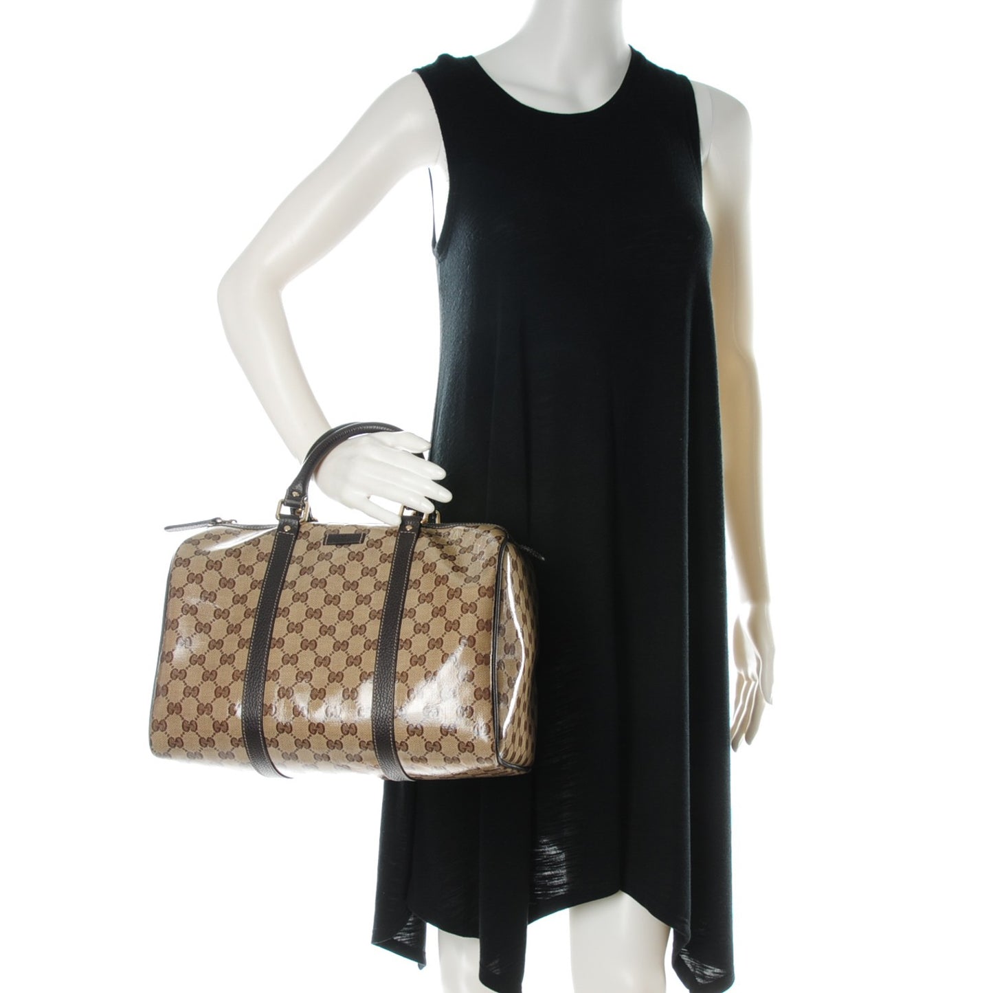 Crystal Monogram Medium Joy Boston Dark Brown
