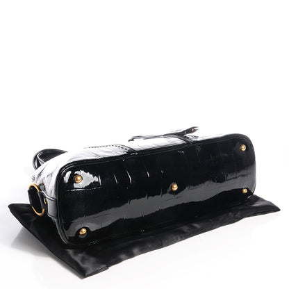 Saint Laurent Patent Croc Large Muse Black 4 of 10