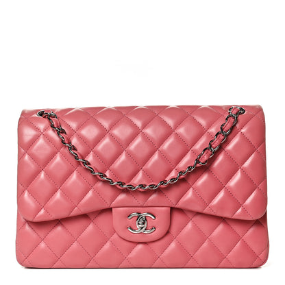 Chanel Lambskin Quilted Jumbo Double Flap Pink 1 of 14