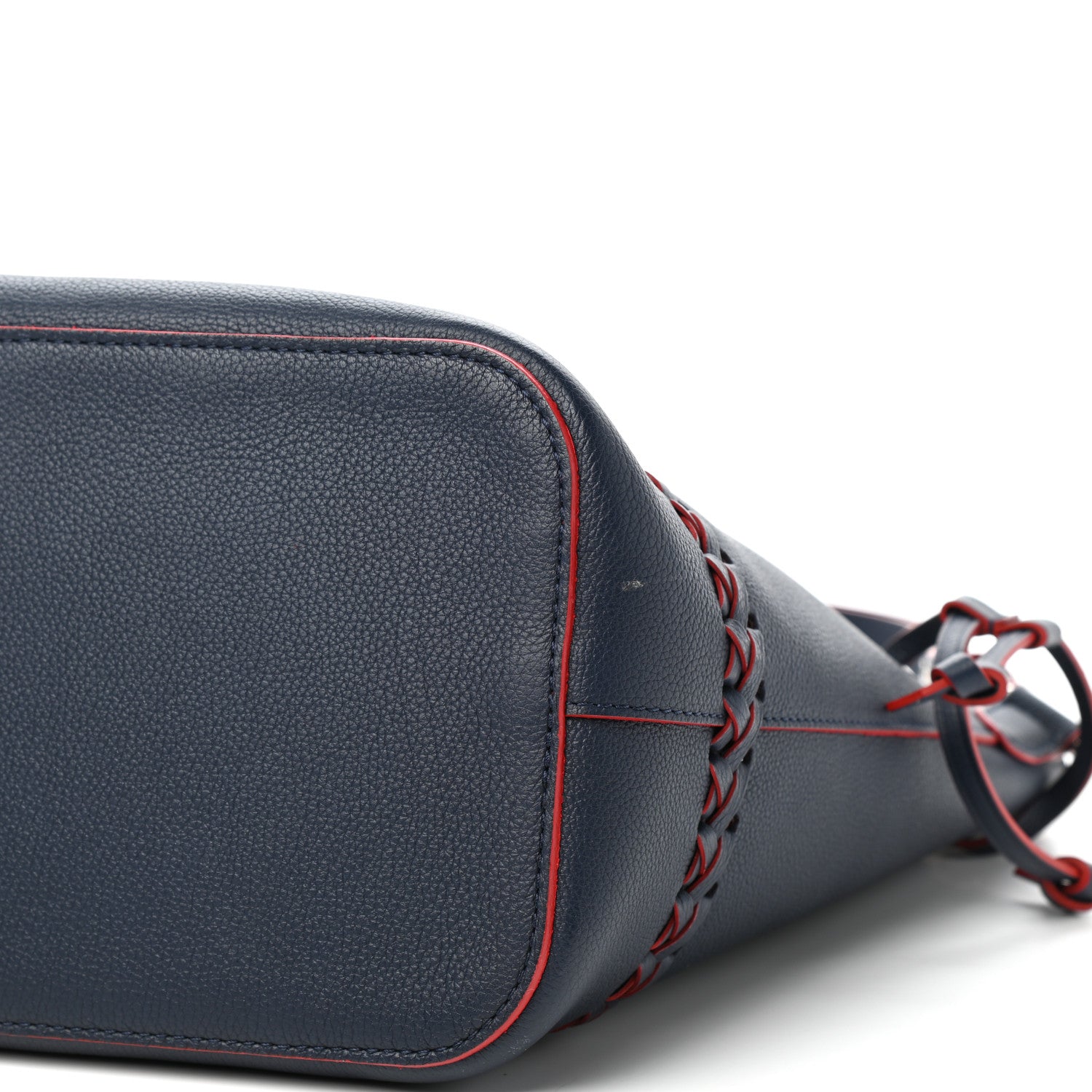 Louis Vuitton Soft Calfskin Braided Lockme Bucket Marine Rouge 8 of 9