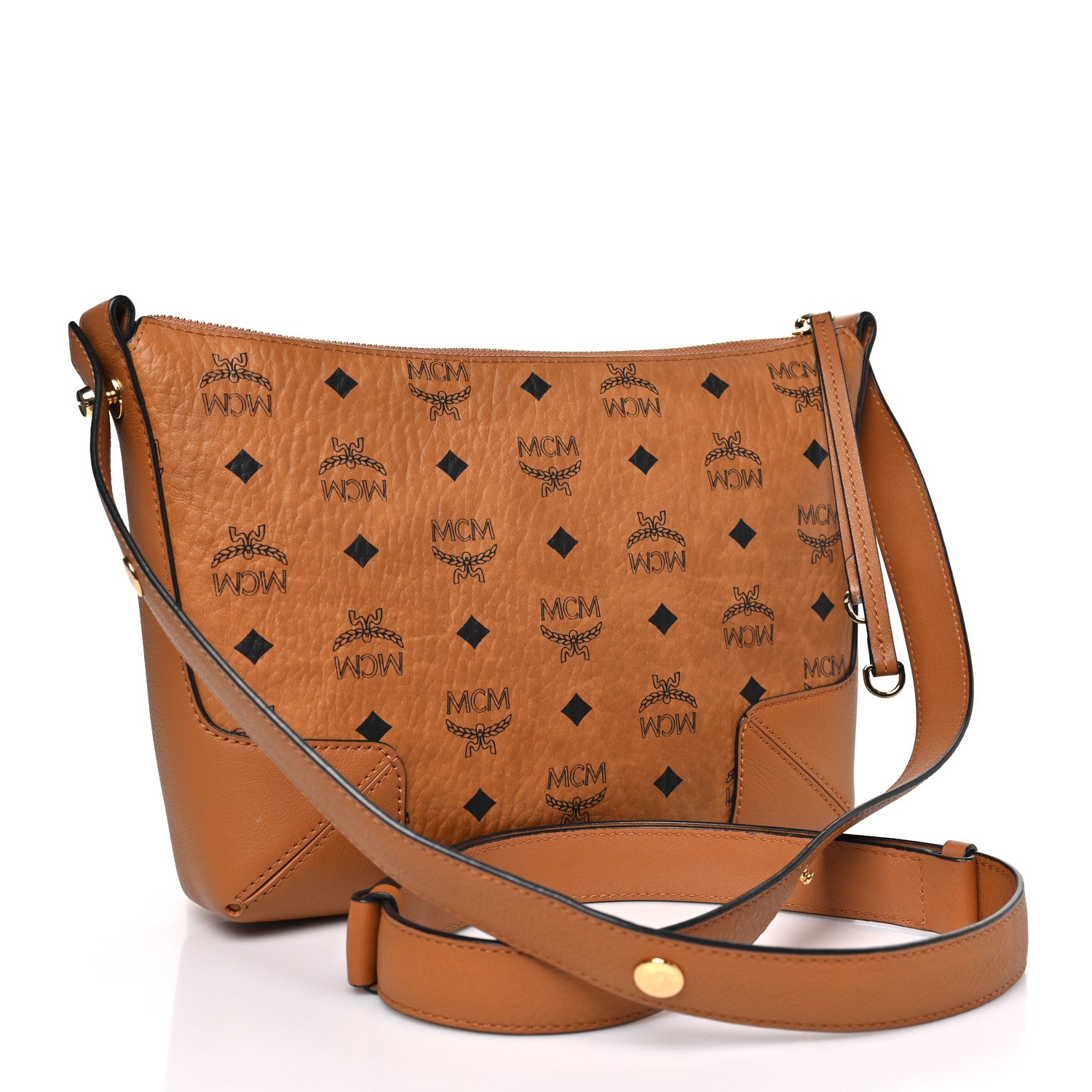MCM Visetos Small Klara Hobo Cognac 3 of 11