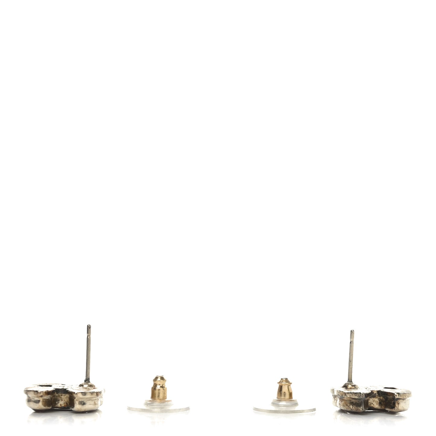 Enamel CC Earrings Red Gold