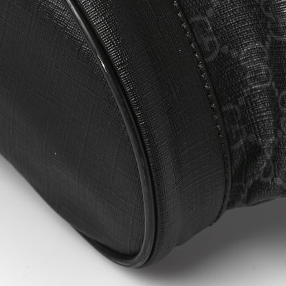 Gucci Soft GG Supreme Monogram Appia Calfskin Web Double Buckle Backpack Black 10 of 11
