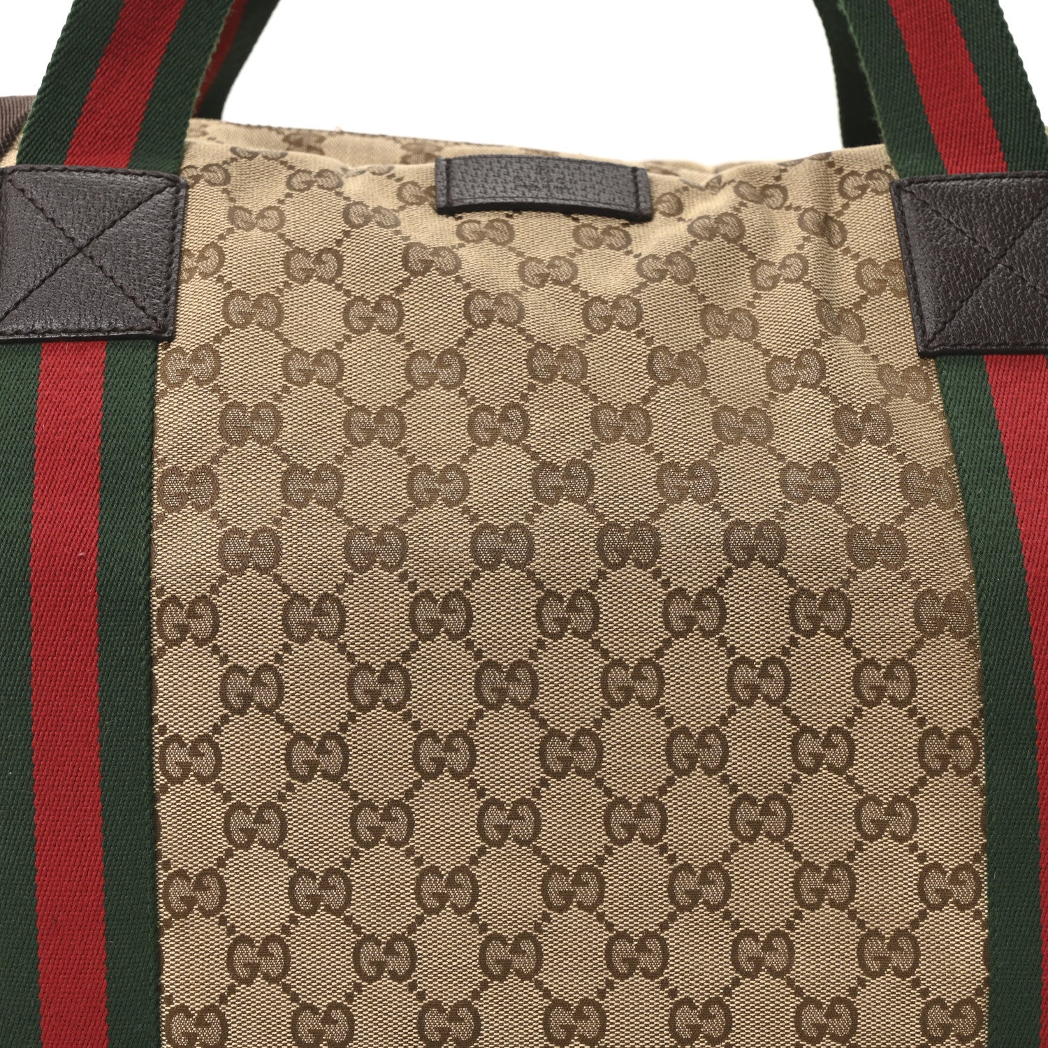 Gucci GG Monogram Web Duffle Bag Dark Brown 7 of 9