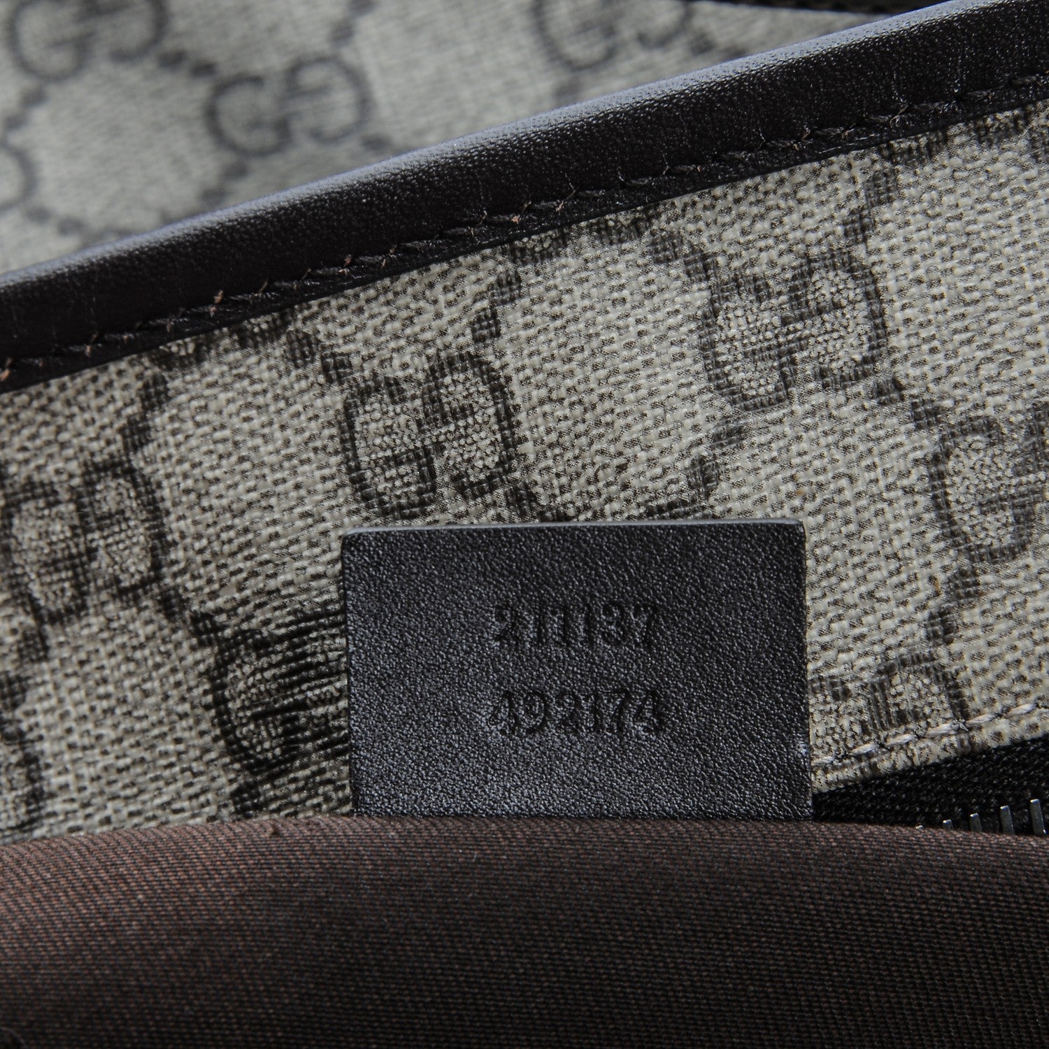Gucci GG Supreme Monogram Medium Zippered Shopping Tote Dark Brown 9 of 9