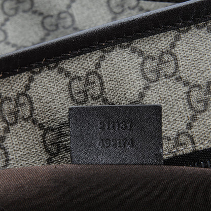 Gucci GG Supreme Monogram Medium Zippered Shopping Tote Dark Brown 9 of 9