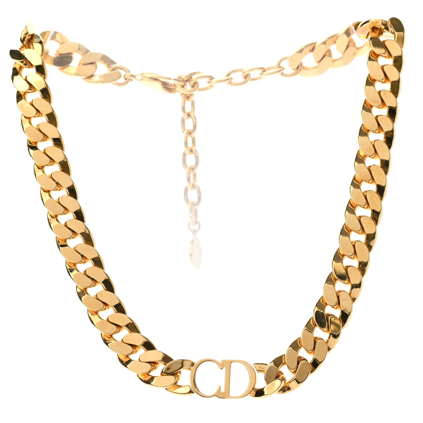 Metal CD Choker Necklace Gold