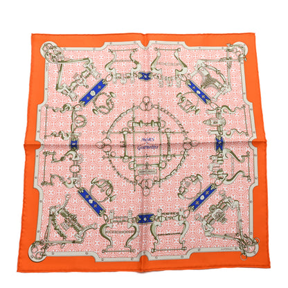 Hermes Cashmere Silk Mors Et Gourmettes Remix Scarf Orange Saumon Bleu Vif 1 of 3
