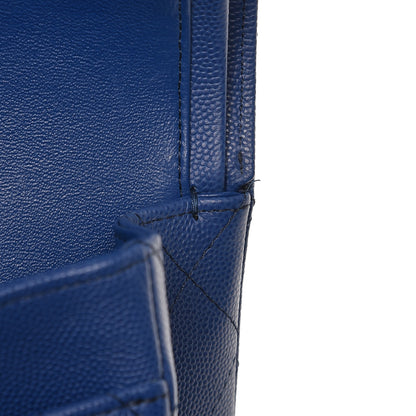 Chanel Caviar Quilted Medium Double Flap Dark Blue 9 of 10