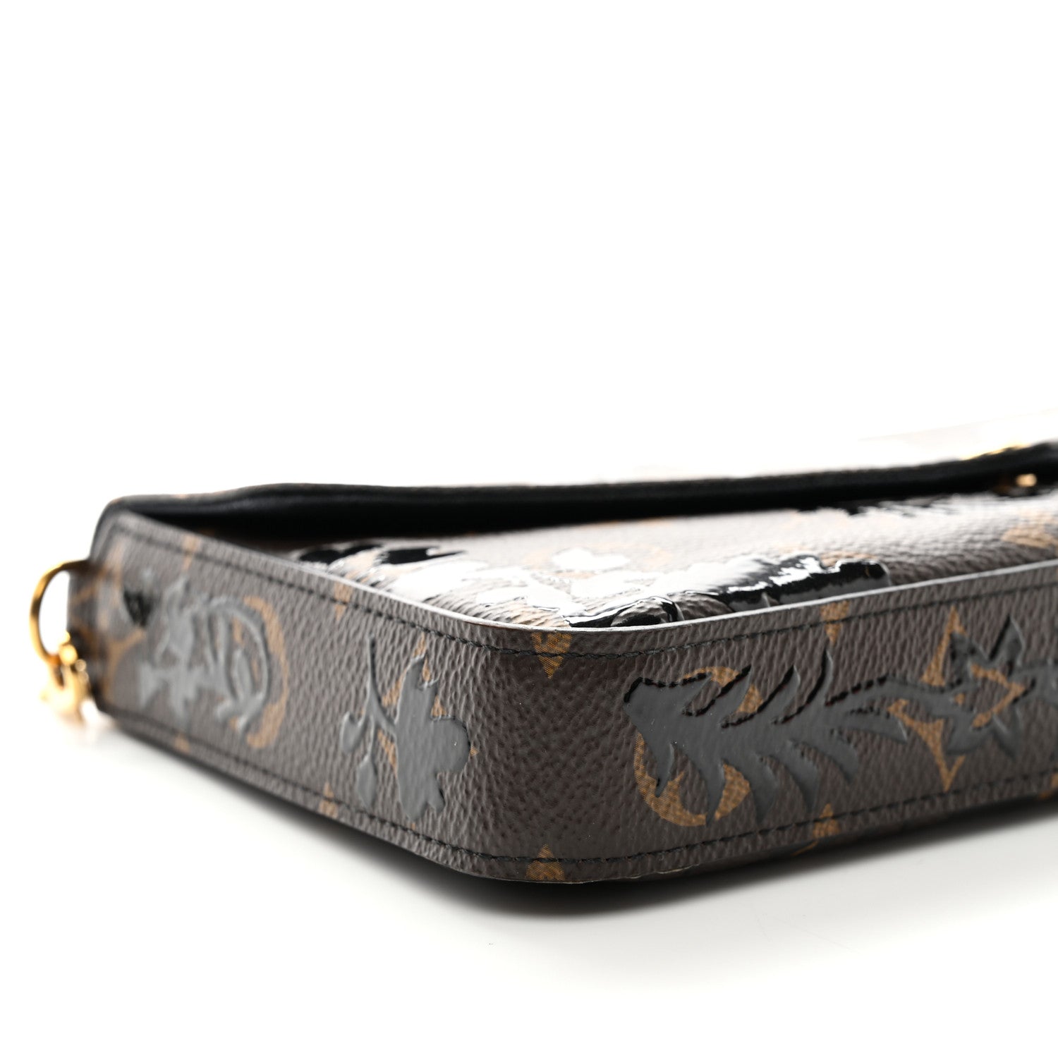 Louis Vuitton Monogram Blossom Pochette Felicie Chain Wallet Black 8 of 9