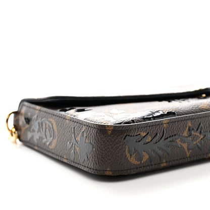 Louis Vuitton Monogram Blossom Pochette Felicie Chain Wallet Black 8 of 9