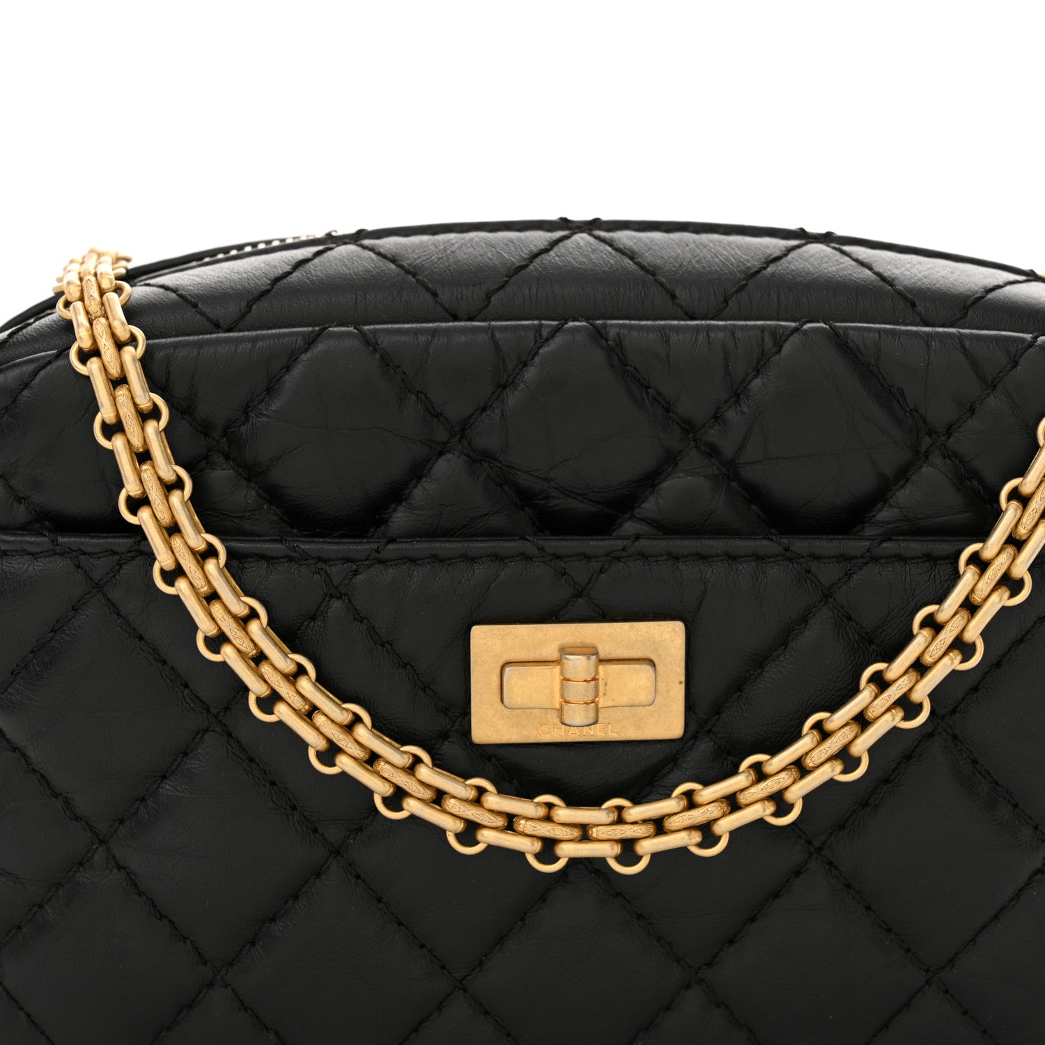 Chanel Aged Calfskin Quilted Mini Reissue Camera Case Black 8 of 10