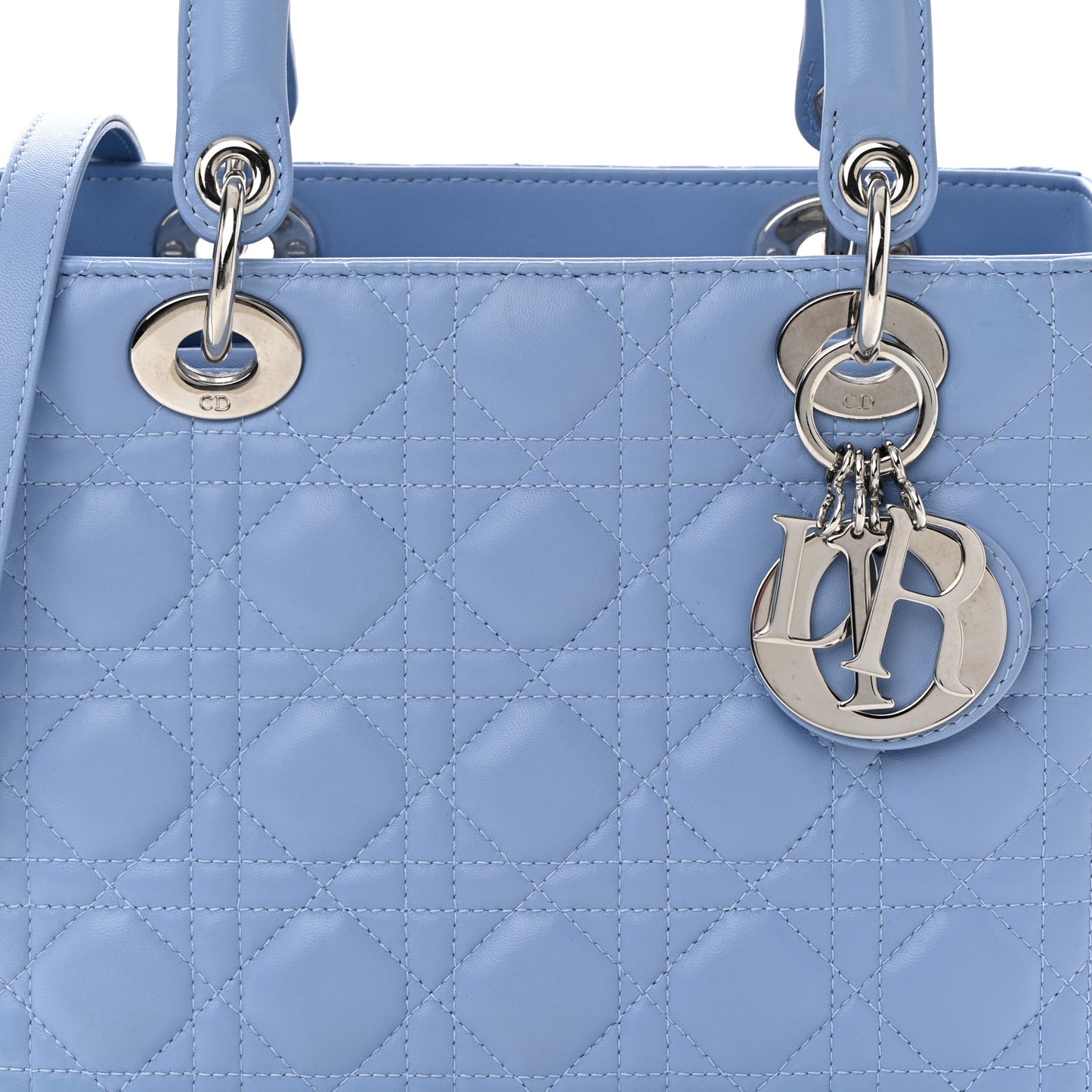 Lambskin Cannage Medium Lady Dior Light Blue