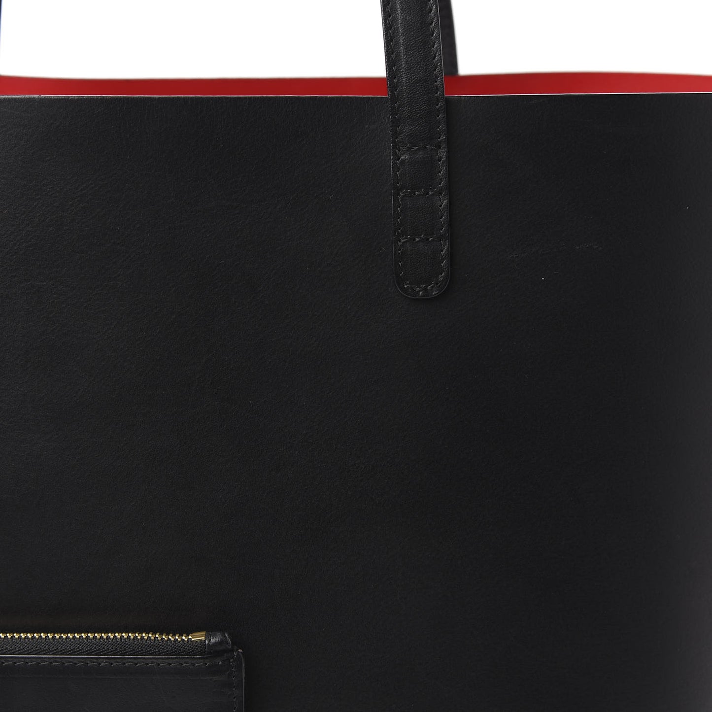 Calfskin Large Shopping Tote Black Flamma