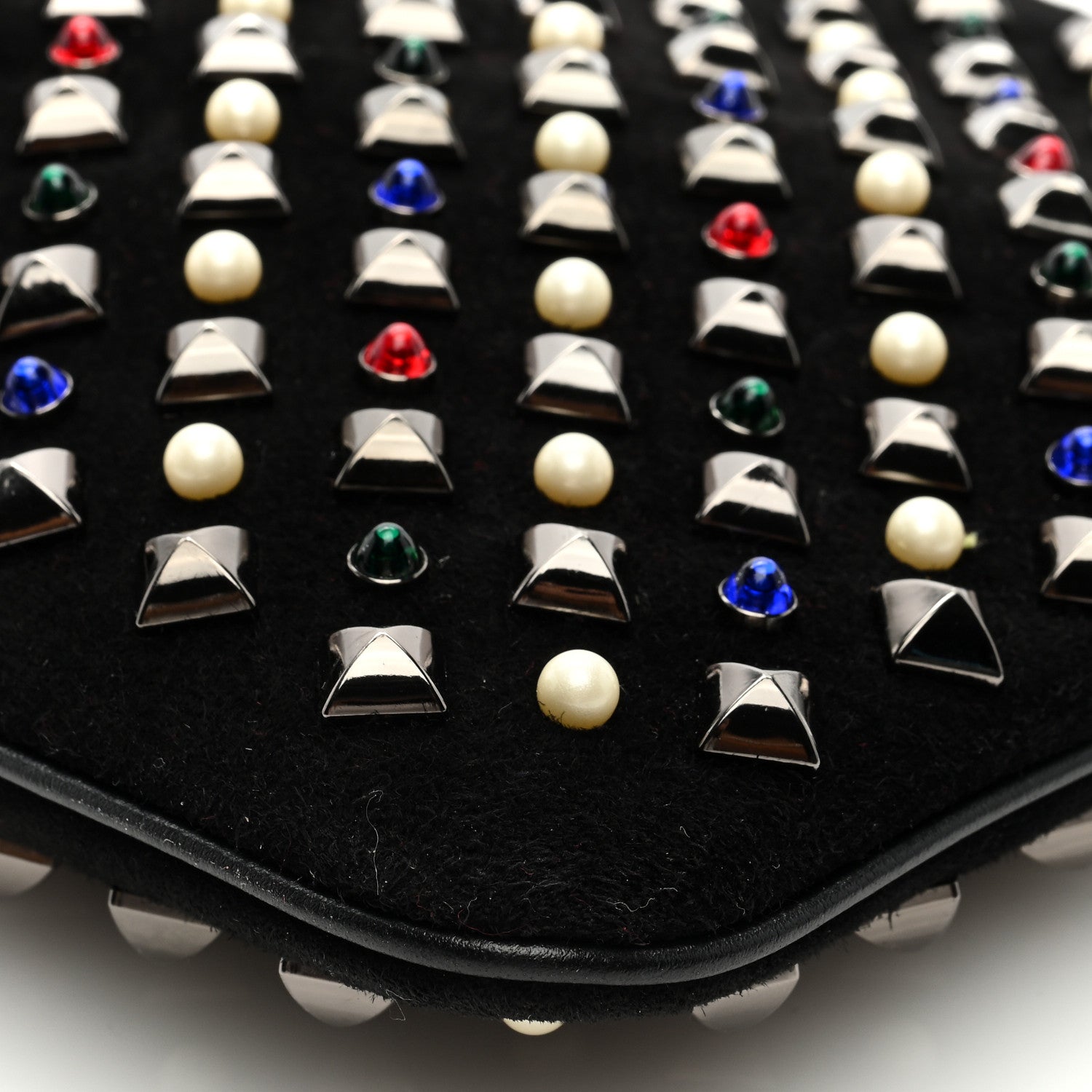 Christian Louboutin Suede Studded Loubiposh Tudor Clutch Black 8 of 8