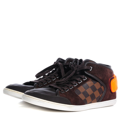 Louis Vuitton Suede Damier Ebene Cut Back Sneakers 9 3 of 9