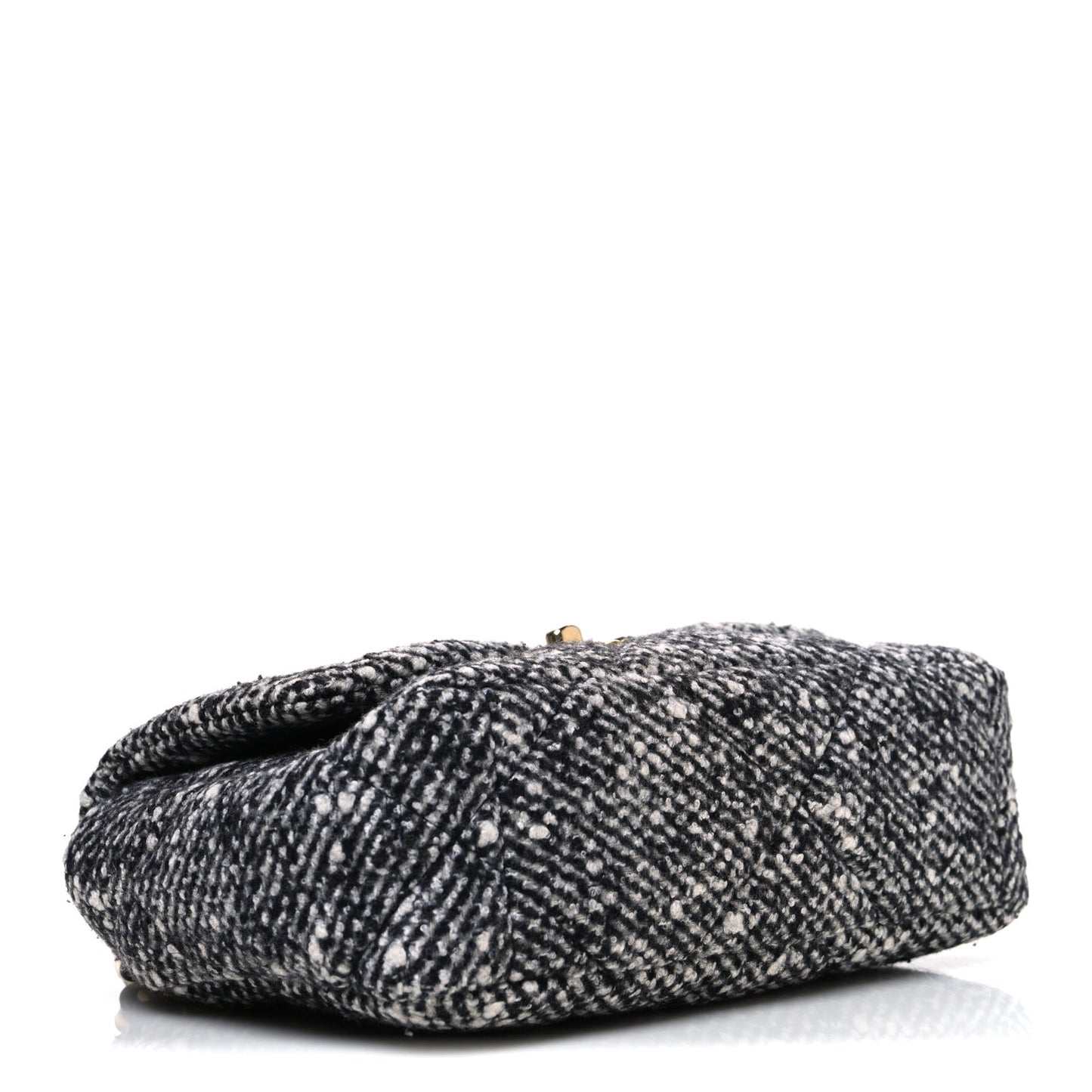 Tweed Quilted Medium Chanel 19 Flap Grey