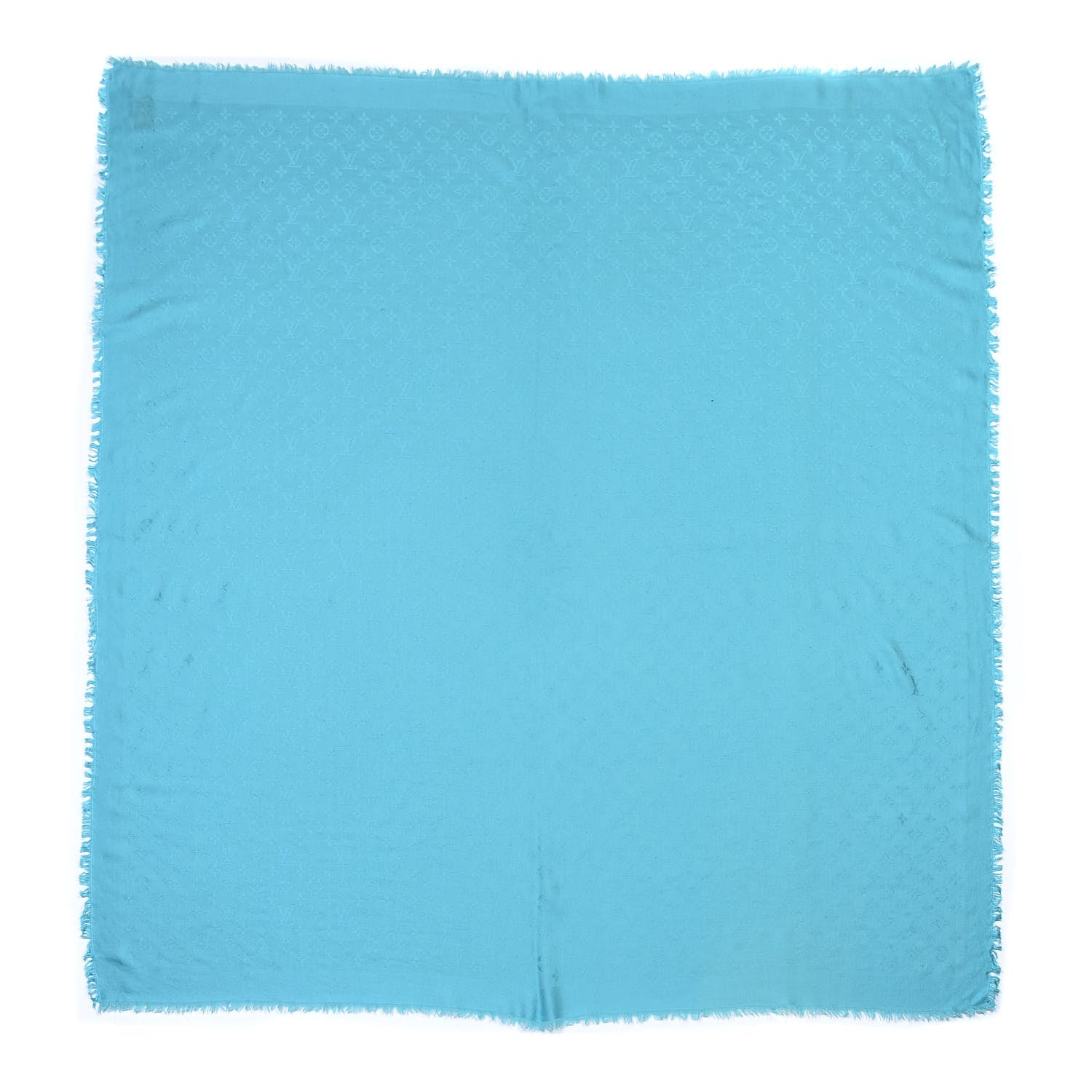 Louis Vuitton Silk Wool Monogram Shawl Blue 1 of 4