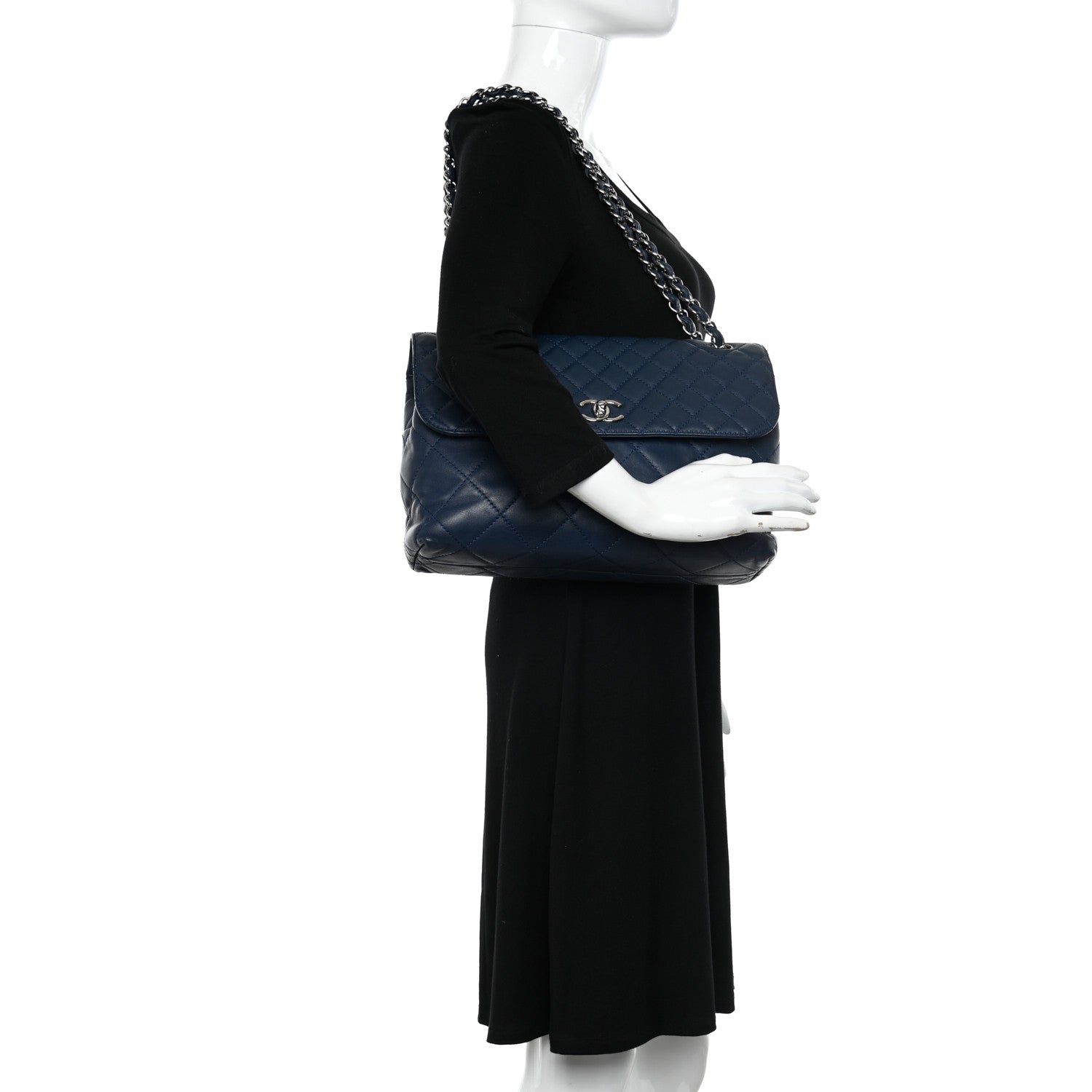 Chanel Calfskin Quilted In the Business Flap Dark Navy Blue 2 of 12