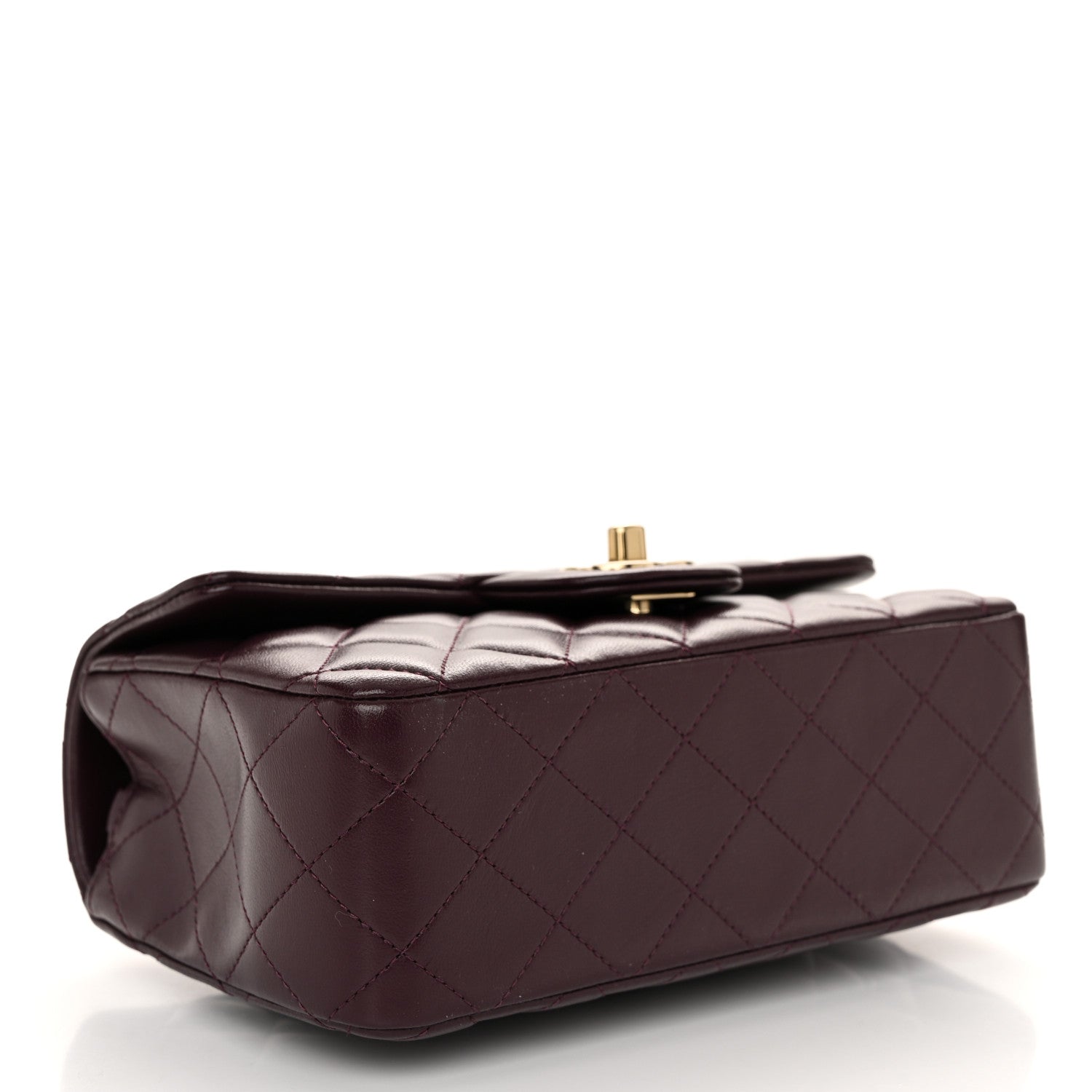 Chanel Lambskin Quilted Mini Rectangular Flap Burgundy 4 of 11
