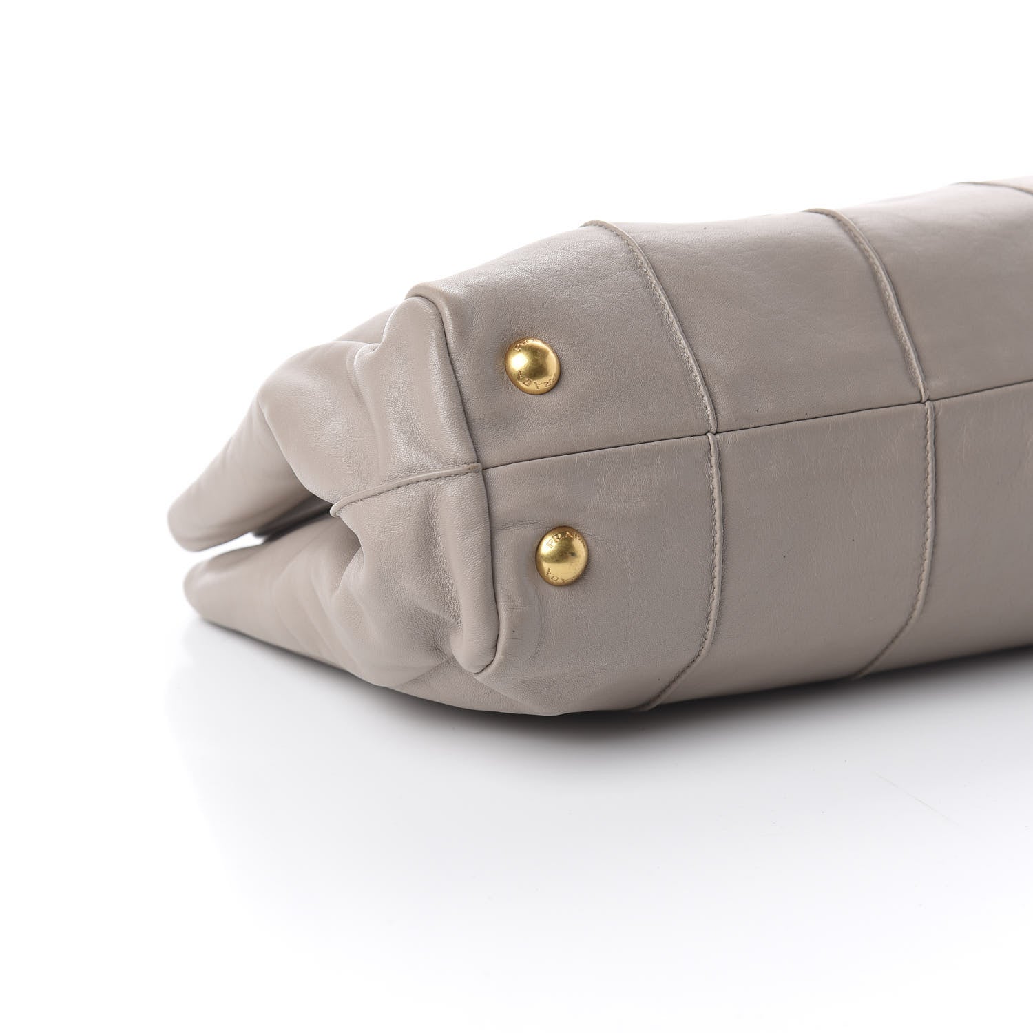 Prada Soft Calf Frame Clutch Argilla 7 of 8