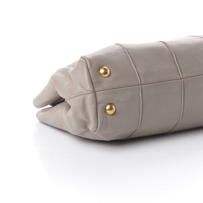 Prada Soft Calf Frame Clutch Argilla 7 of 8