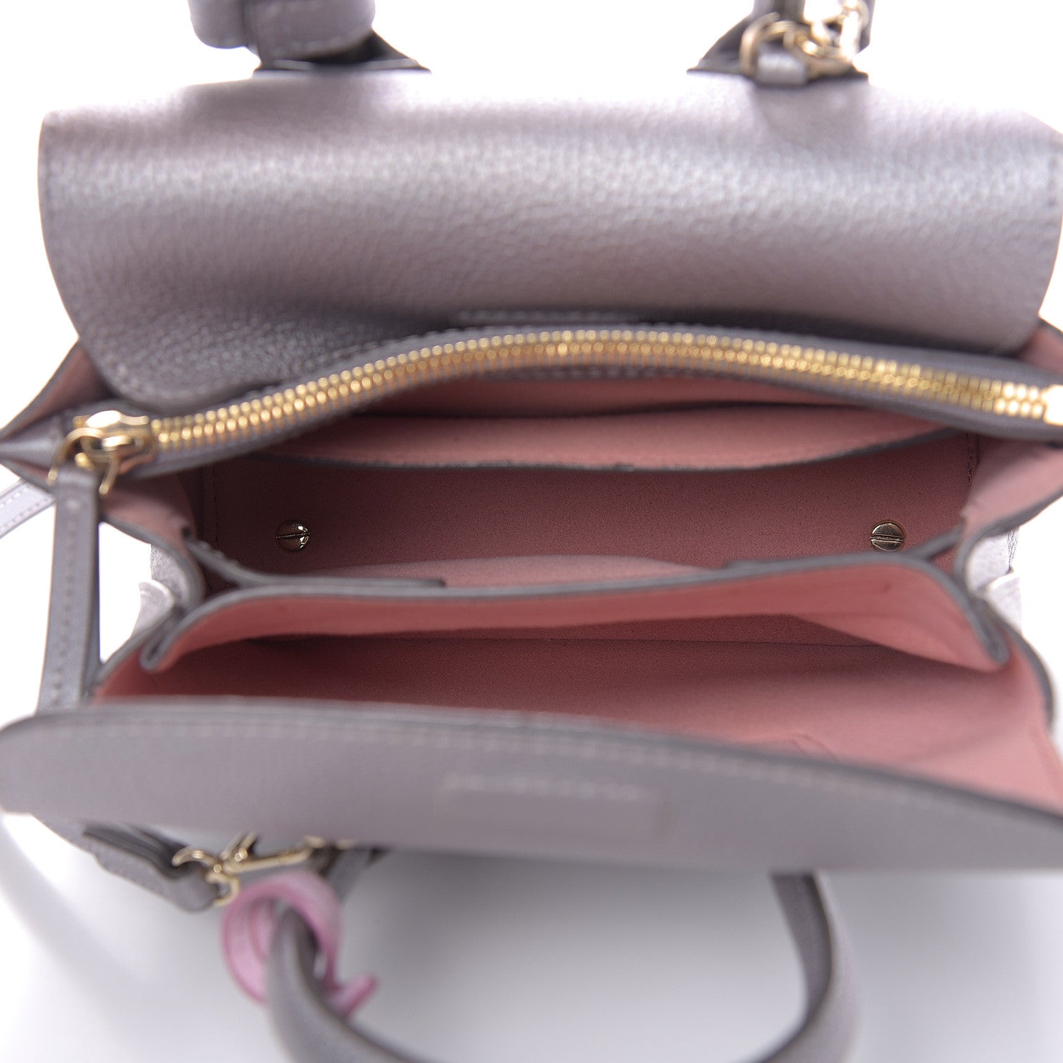 MCM Metallic Grained Calfskin Mini Milla Tote Spike Silver 6 of 13