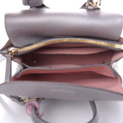 MCM Metallic Grained Calfskin Mini Milla Tote Spike Silver 6 of 13