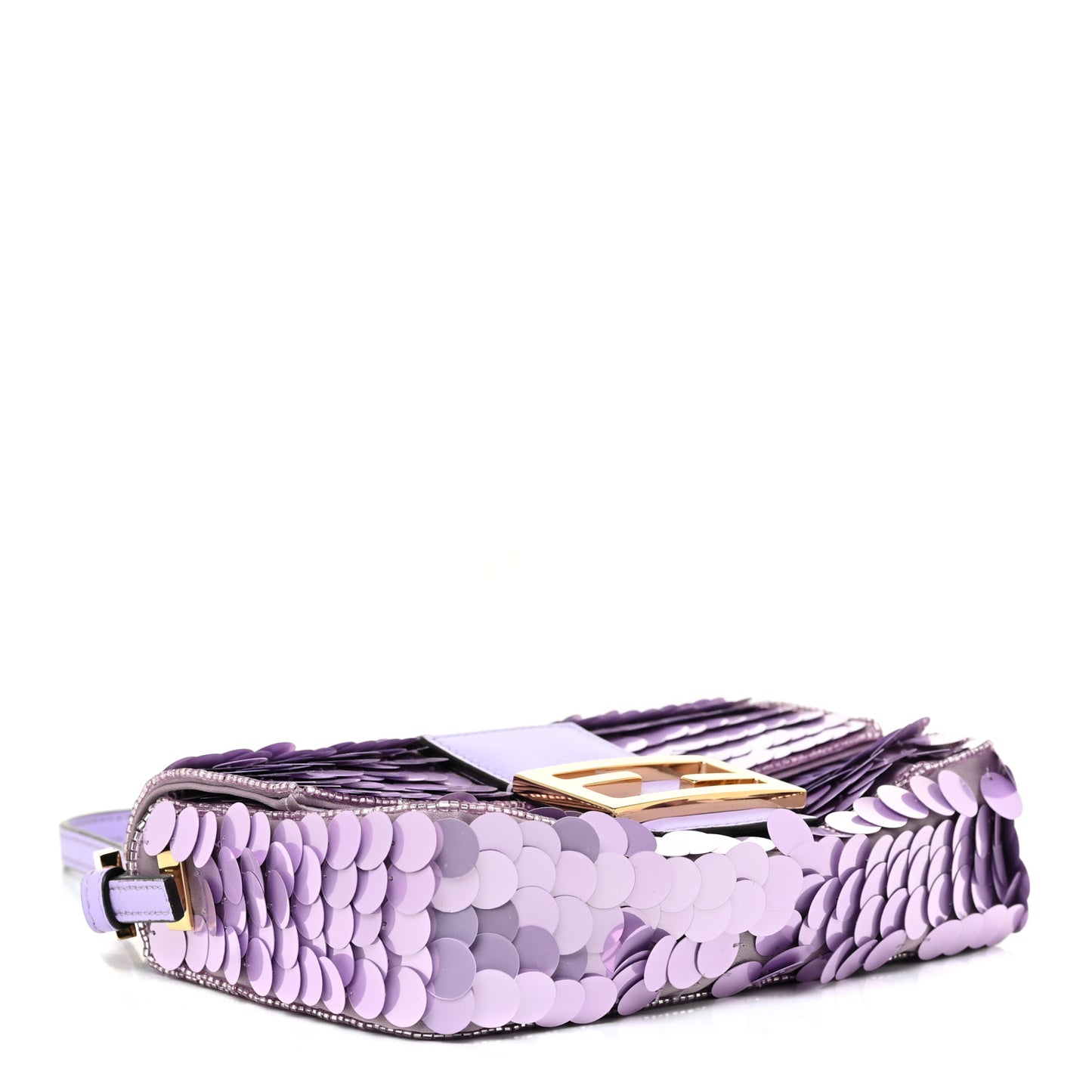 Satin Sequin Paillettes Shiny Nappa Mini Baguette 1997 Lilla