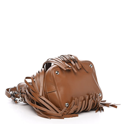 Prada Soft Calfskin Fringe Bucket Bag Cannella 3 of 11